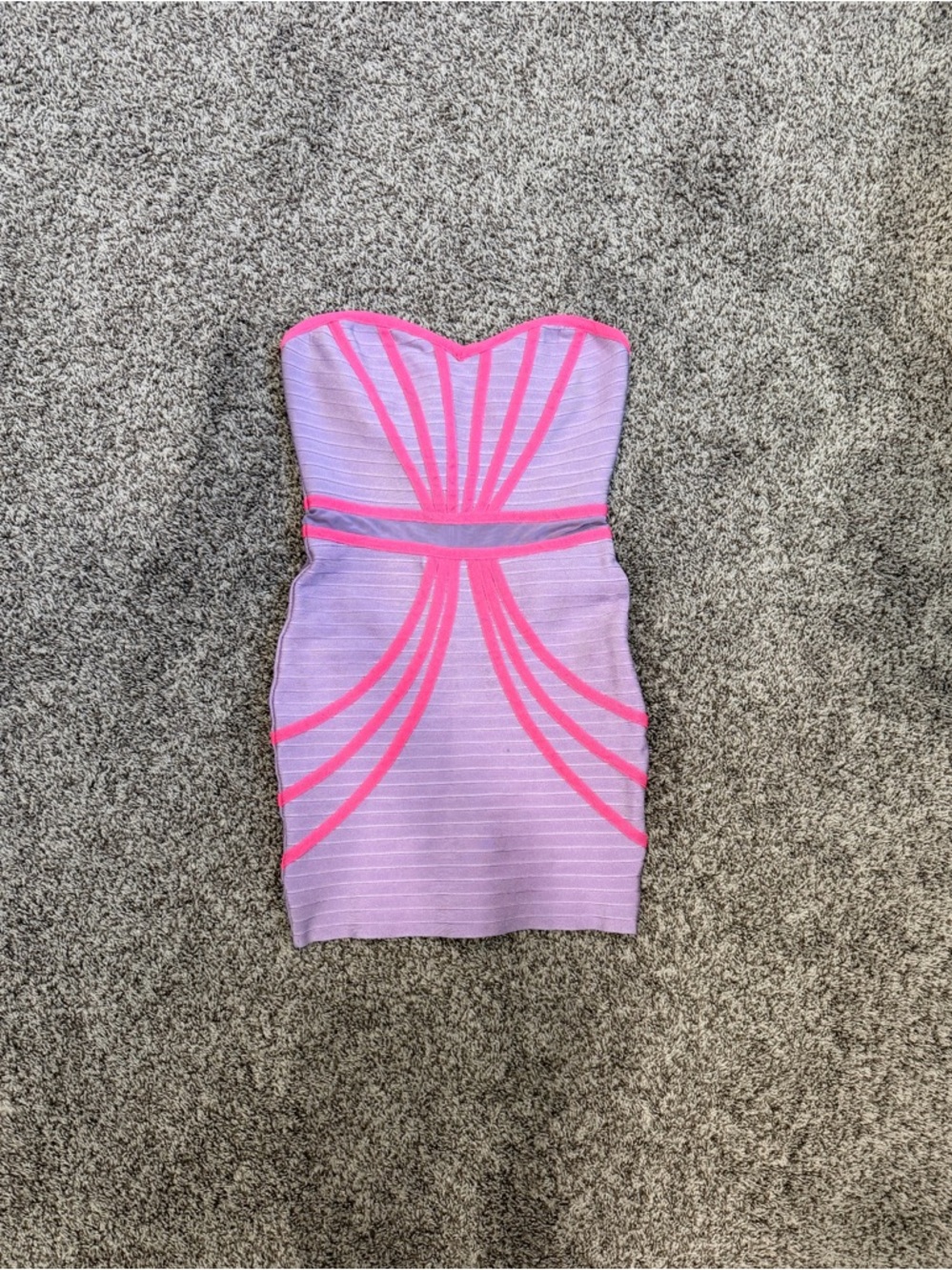 bebe Lilac Tube Dress with Hot Pink Trim